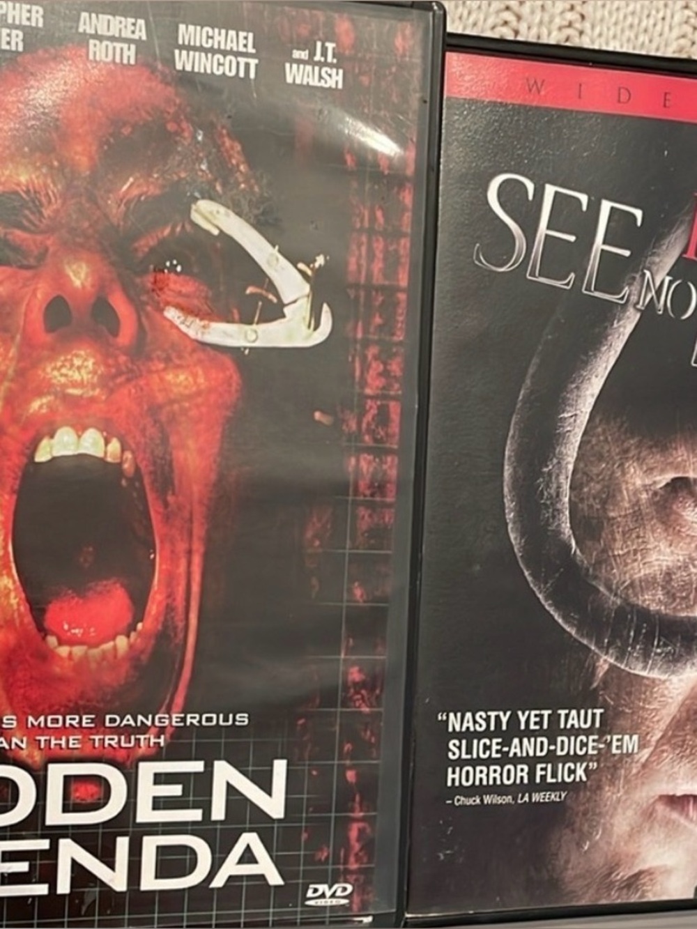 DVD Horror film Lot. 5 movies Hidden Agenda Pulse Bats Kane See No Evil